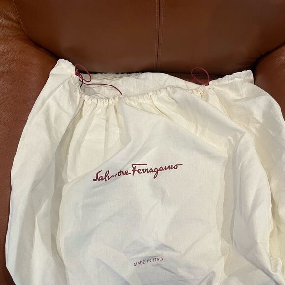 NEW Salvatore Ferragamo embossed blue large Studio bag purse - Picture 9 of 9